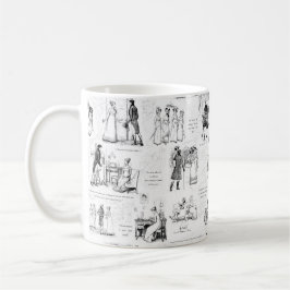 Pride en Vooroordelen Zwart Wit Toile Quotes Koffiemok