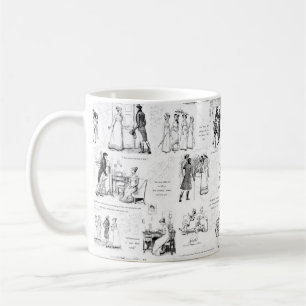 Pride en Vooroordelen Zwart Wit Toile Quotes Koffiemok
