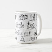 Pride en Vooroordelen Zwart Wit Toile Quotes Koffiemok (Voorkant rechts)