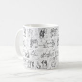 Pride en Vooroordelen Zwart Wit Toile Quotes Koffiemok (Voorkant links)