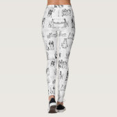 Pride en Vooroordelen Zwart Wit Toile Quotes Leggings (Achterkant)
