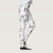 Pride en Vooroordelen Zwart Wit Toile Quotes Leggings (Rechts)