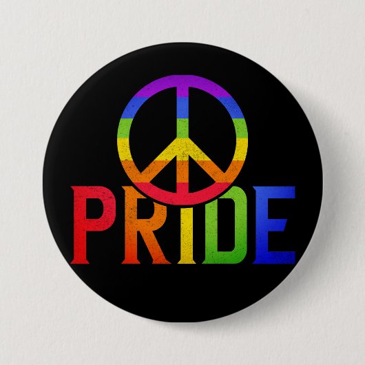 Pride en vrede ronde button 7,6 cm (Voorkant)