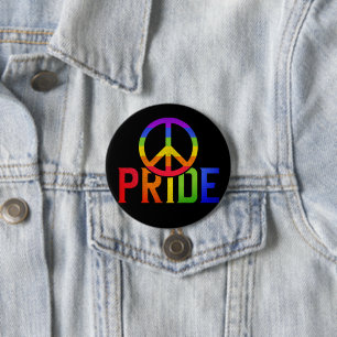 Pride en vrede ronde button 7,6 cm