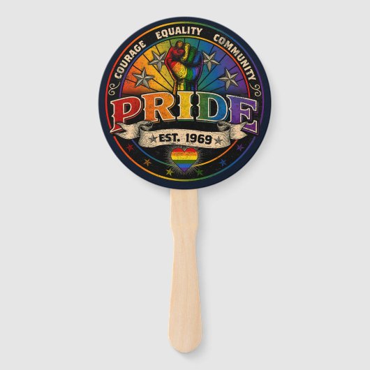 Pride est. 1969 handwaaier (Voorkant)