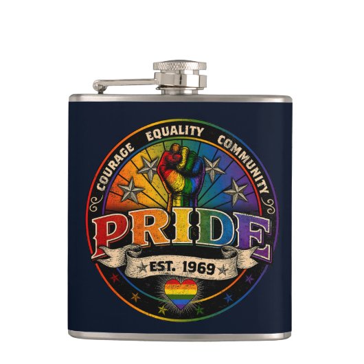 Pride est. 1969 heupfles (Voorkant)