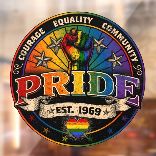 Pride est. 1969 raamsticker (Vel 2)