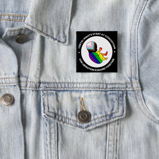 Pride Fetus Button (vierkant) (In situ)