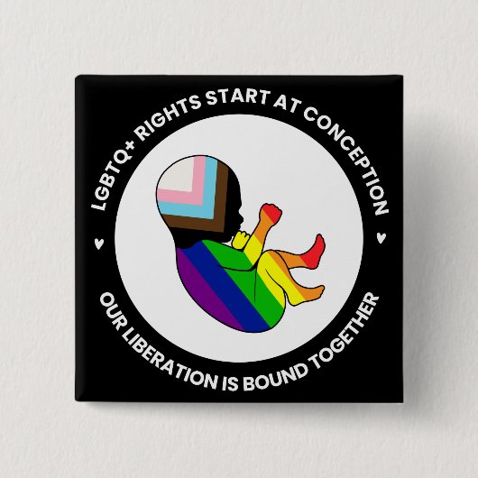 Pride Fetus Button (vierkant) (Voorkant)