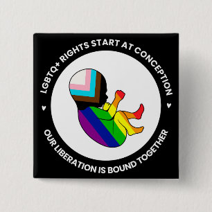 Pride Fetus Button (vierkant)