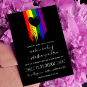 Pride Flag Black Heart Parents Co-Hosting Wedding Kaart