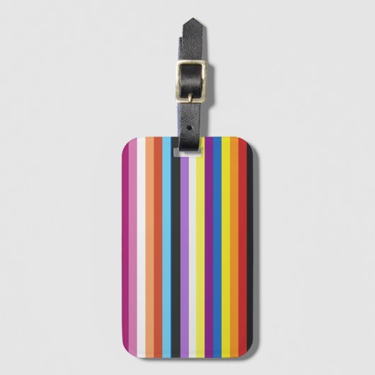 Pride Flag Colorful Stripes Pattern Bagagelabel (Voorkant (verticaal))