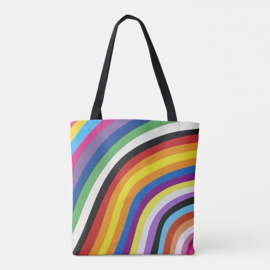 Pride Flag Colorful Stripes Pattern Canvas tas (Achterkant)