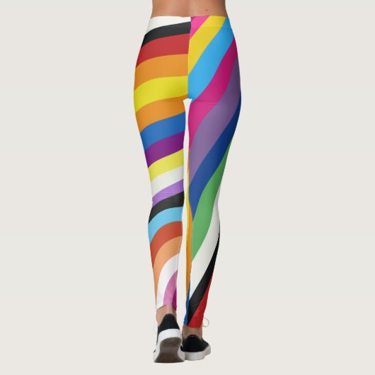 Pride Flag Colorful Stripes Pattern Leggings (Achterkant)