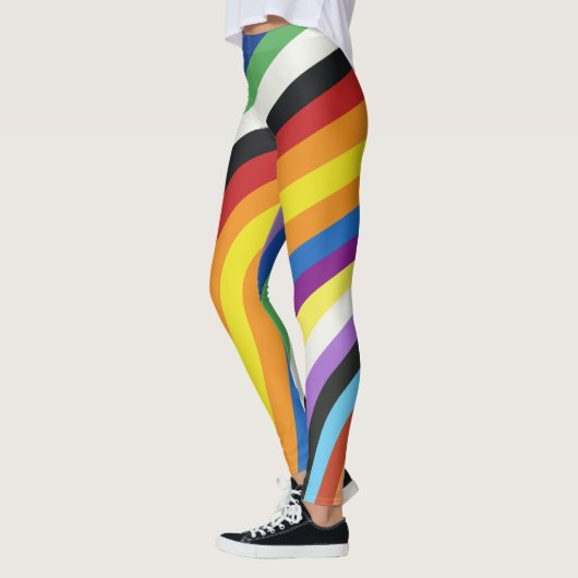 Pride Flag Colorful Stripes Pattern Leggings (Links)