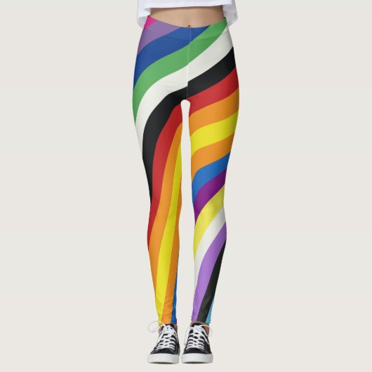 Pride Flag Colorful Stripes Pattern Leggings (Voorkant)