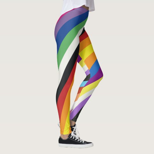 Pride Flag Colorful Stripes Pattern Leggings (Rechts)