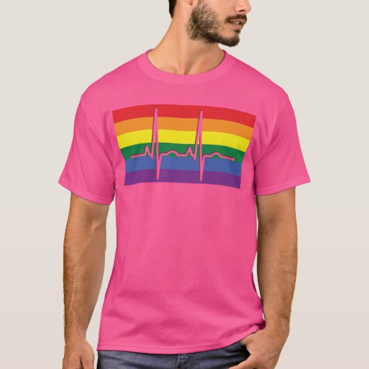 Pride Flag EKG T-shirt (Voorkant)