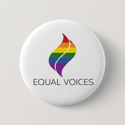 Pride Flag Equal Voices Logo Ronde Button 5,7 Cm (Voorkant)