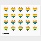 Pride Flag Heart Ronde Sticker (Vel)