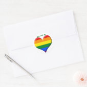 Pride Flag Heart Ronde Sticker (Envelop)