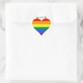 Pride Flag Heart Ronde Sticker (Tas)