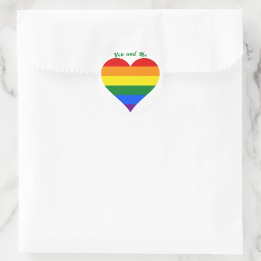 Pride Flag Heart Ronde Sticker (Tas)