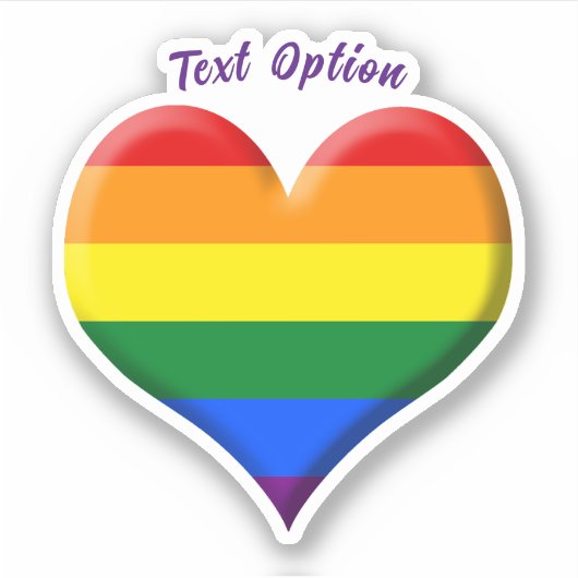 Pride Flag Heart Sticker (Voorkant)