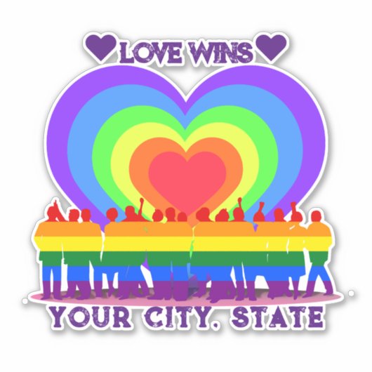 Pride Flag Heart Sticker (Voorkant)