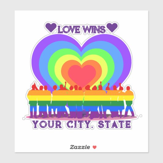 Pride Flag Heart Sticker (Vel)