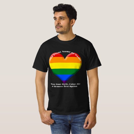 Pride Flag Heart T-shirt (Voorkant volledig)