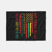 Pride Flag Juneteenth is mijn onafhankelijkheidsda Fleece Deken (Voorkant (Horizontaal))