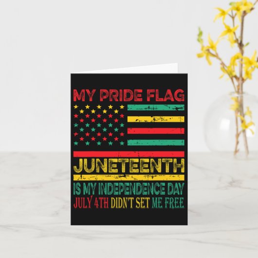 Pride Flag Juneteenth is mijn onafhankelijkheidsda Kaart (Gele Bloem)