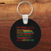 Pride Flag Juneteenth is mijn onafhankelijkheidsda Sleutelhanger (Voorkant)
