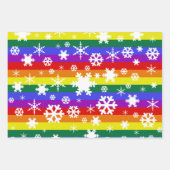 Pride Flag kerstboom Snowflake Patroon Inpakpapier Vel (Voorkant)
