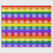 Pride Flag Kerstmis Snowflake Cadeaupapier (Vlak)