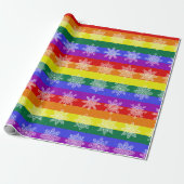 Pride Flag Kerstmis Snowflake Cadeaupapier (Uitgerold)