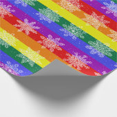 Pride Flag Kerstmis Snowflake Cadeaupapier (Hoek)