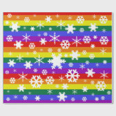 Pride Flag Kerstmis Snowflake Cadeaupapier (Vlak)