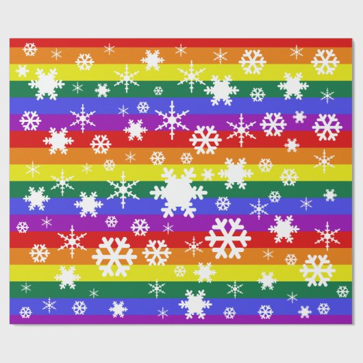 Pride Flag Kerstmis Snowflake Cadeaupapier (Vlak)