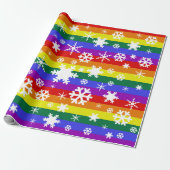 Pride Flag Kerstmis Snowflake Cadeaupapier (Uitgerold)
