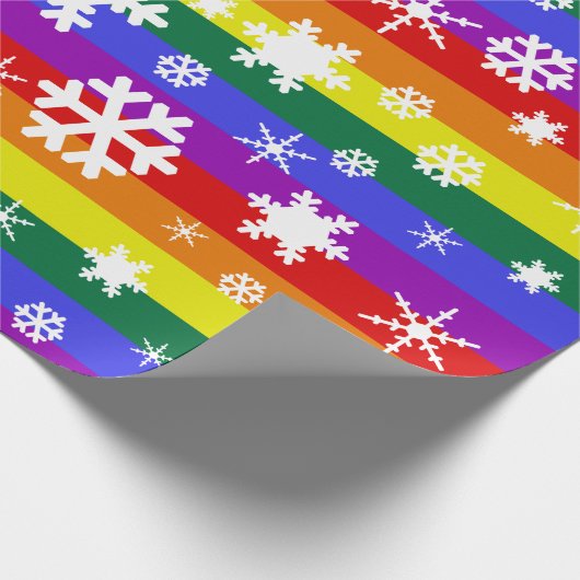 Pride Flag Kerstmis Snowflake Cadeaupapier (Hoek)