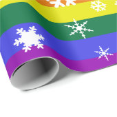 Pride Flag Kerstmis Snowflake Cadeaupapier (Rol Hoek)