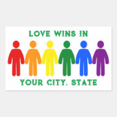 Pride Flag Mensen Rechthoekige Sticker (Voorkant)