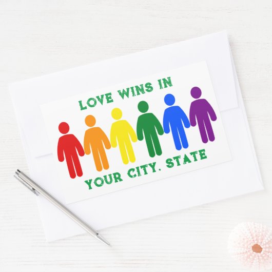 Pride Flag Mensen Rechthoekige Sticker (Envelop)