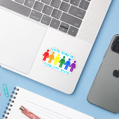 Pride Flag Mensen Sticker (Laptop met iPhone)