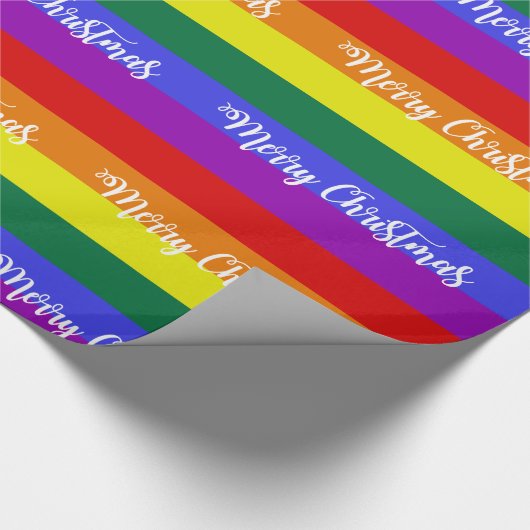 Pride Flag Merry kerstpatroon Cadeaupapier (Hoek)