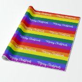 Pride Flag Merry kerstpatroon Cadeaupapier (Uitgerold)
