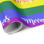 Pride Flag Merry kerstpatroon Cadeaupapier (Rol Hoek)