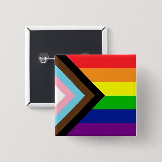 Pride Flag Reboot - trans en POC inclusief Vierkante Button 5,1 Cm (Voorkant /achterkant)
